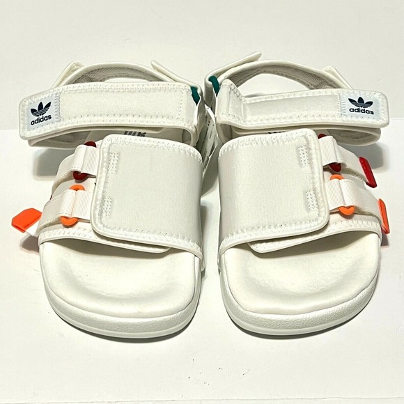 adidas Size 6 Originals New Adilette Sandal 4.0 White Orange Unisex Strap GZ8828 main image 11